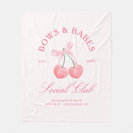 Bows & Babes Coquette Kirschen Junggesellinnenabsc Fleecedecke (Vorderseite)
