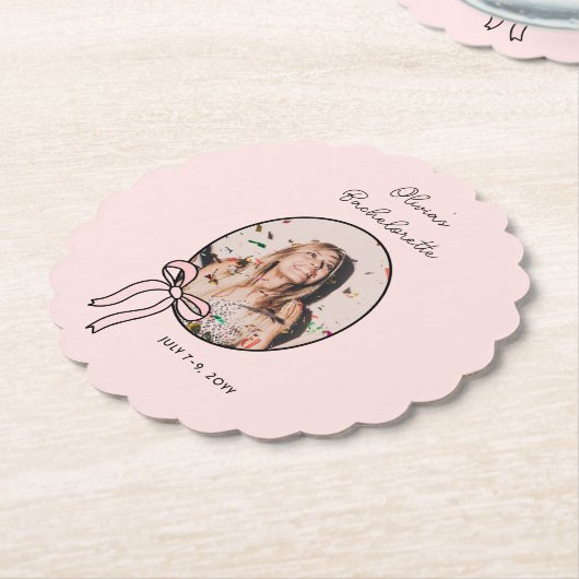 Bows & Babes Pink Bow Coquette Junggeselinnen-Absc Untersetzer (angewinkelt)