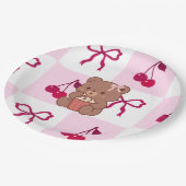 Bows & Bears Paper Plates Pappteller (Schrägansicht)