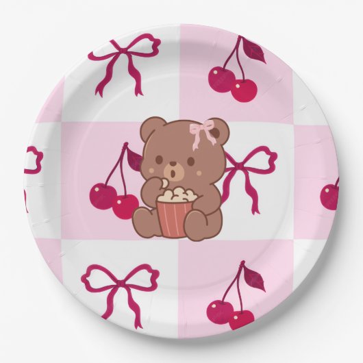 Bows & Bears Papierplatten Pappteller (Vorderseite)