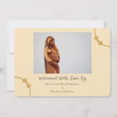 Bows Birth Announcement with Pertinent Details Einladung (Rückseite)