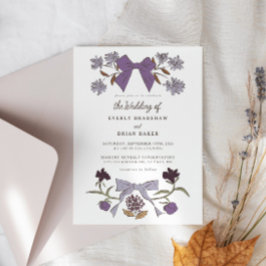 Bows & Blossoms Lilac Coquette Wedding Einladung