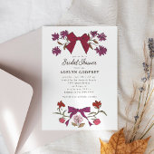 Bows & Blossoms Magenta Coquette Brautparty Einladung