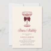 Bows & Bubbly Bridal Shower Invitation Einladung (Vorderseite)