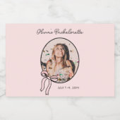 Bows & Bubbly Pink Bow Coquette Bachelorette Schaumweinetikett (Einzelnes Label)