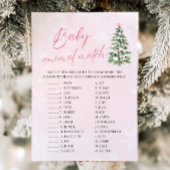 Bows Christmas Baby Animal Match Baby Shower Game Einladung