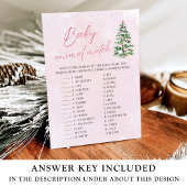 Bows Christmas Baby Animal Match Baby Shower Game Einladung