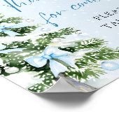 Bows Christmas Baby Shower Thank You For Coming Poster (Ecke)