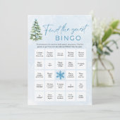Bows Christmas Find the Guest Bingo Baby Shower Einladung (Stehend Vorderseite)