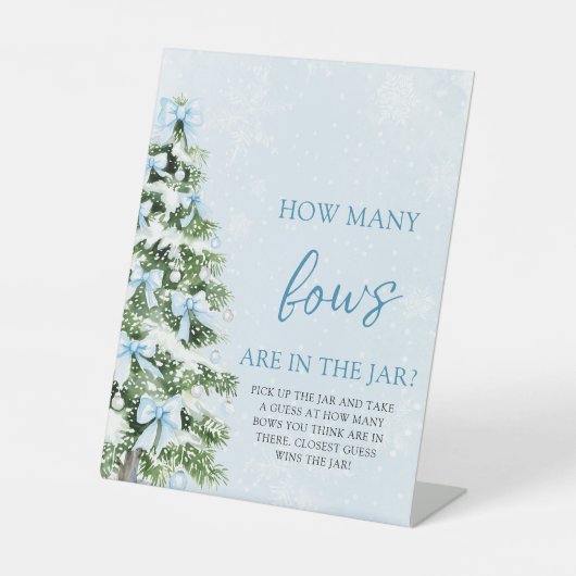 Bows Christmas Guess How Many Bows Baby Shower  Sockelschild (Vorderseite)