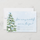 Bows Christmas How Many Snowballs Baby Shower Game Einladung (Vorderseite)