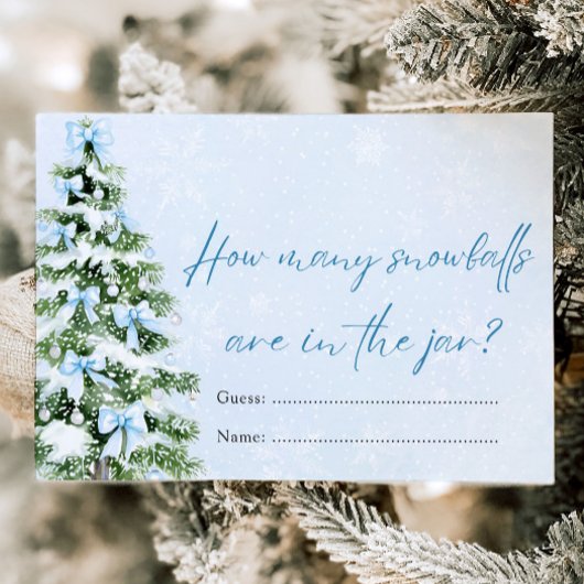 Bows Christmas How Many Snowballs Baby Shower Game Einladung