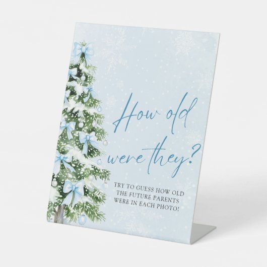 Bows Christmas How Old Were They Baby Shower Game Sockelschild (Vorderseite)