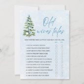 Bows Christmas Old Wives Tales Baby Shower Game Einladung (Vorderseite)