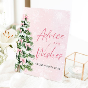 Bows Christmas Tree Baby Shower Ratschläge und Wün Sockelschild