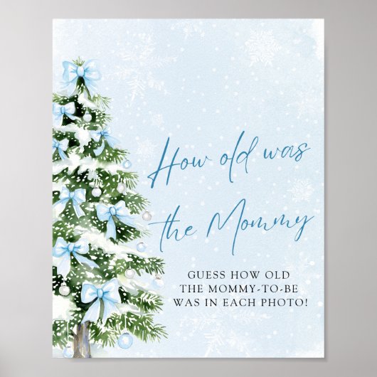 Bows Christmas Tree How Old Was Mommy Game Sign Poster (Vorne)