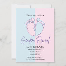 Bows Gender Reveal Party Baby Shower Einladung