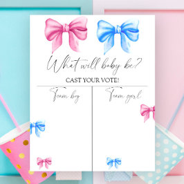 Bows Gender zeigen Boy oder Girl Chart Poster