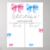 Bows Gender zeigen Boy oder Girl Chart Poster (Vorne)