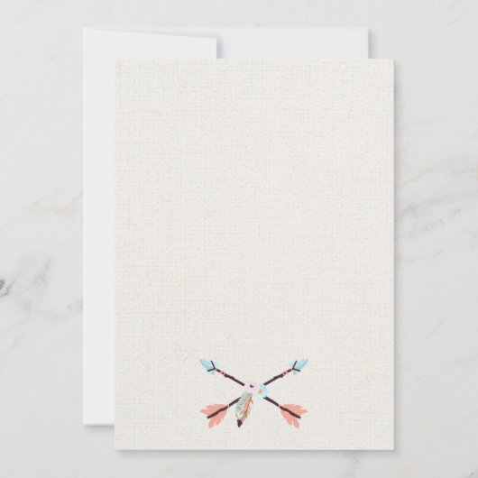 Bows oder Pfeile Gender Reveal Baby Shower einlade (Rückseite)