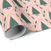 Bows on Christmas Tree Whimsy Wonderland Wrapping  Geschenkpapier (Rolleneckpunkt)