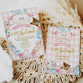 Bows Pink Alice Onederland Einladung zum 1. Geburt