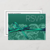 Bows Ribbon & Lace UAWG | Aquamarin RSVP Karte (Vorne/Hinten)