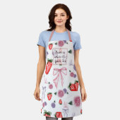 Bows, Rose & Erdbeeren Coquette Grosses Muster Schürze (Getragen)