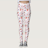 Bows, Rose und Erdbeeren Coquette-Muster Leggings (Vorderseite)