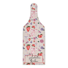 Bows, Rose und Erdbeeren Coquette-Muster Schneidebrett