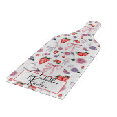 Bows, Rose und Erdbeeren Coquette-Muster Schneidebrett (Ecke)