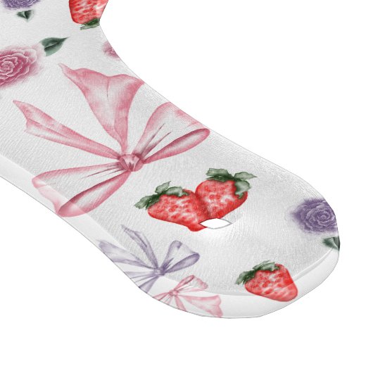 Bows, Rose und Erdbeeren Coquette-Muster Schneidebrett (Ecke)