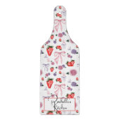 Bows, Rose und Erdbeeren Coquette-Muster Schneidebrett (Vorderseite)