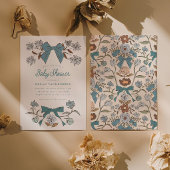 Bows und Blume Kinderdusche Einladung