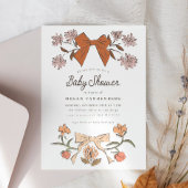 Bows und Blume Kinderdusche Einladung