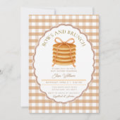 Bows und Brunch Pancake Baby Dusche Einladung (Vorderseite)