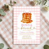 Bows und Brunch Pancake Blue Baby Dusche Gingham Einladung