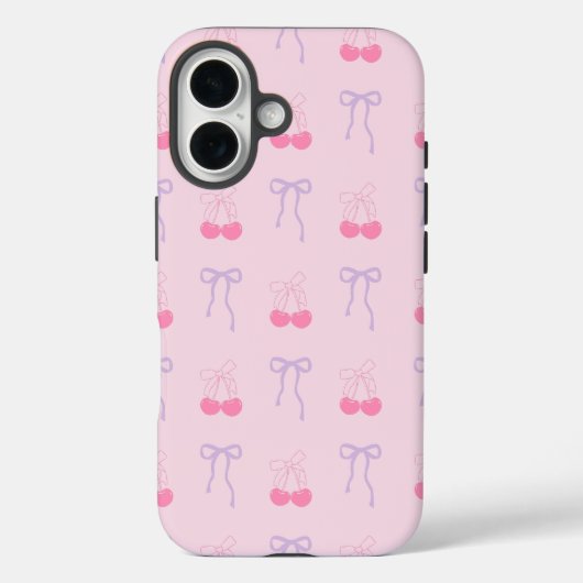 Bows und Cherries ästhetische iPhone Case für sie (Rückseite)