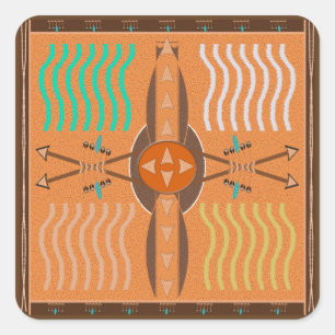 Bows und Pfeile 20/Blatt Quadratischer Aufkleber