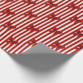 Bows und Streifen aus rotem Coquette Geschenkpapier (Ecke)