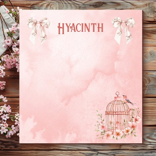 Bows und Vögel Rosa Coquette Kleiner Notepad Notizblock