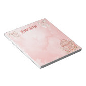 Bows und Vögel Rosa Coquette Kleiner Notepad Notizblock (angewinkelt)