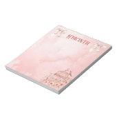 Bows und Vögel Rosa Coquette Kleiner Notepad Notizblock (Rotiert)