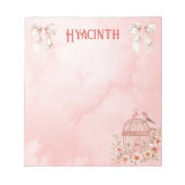 Bows und Vögel Rosa Coquette Kleiner Notepad Notizblock (Vorderseite)