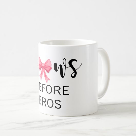 Bows vor Bros Pink Bow Black Letting Kaffeetasse (VorderseiteRechts)