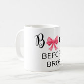 Bows vor Bros Pink Bow Black Letting Kaffeetasse (Vorderseite Links)