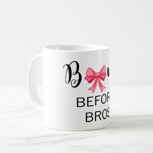 Bows vor Bros Pink Bow Black Letting Kaffeetasse (Vorderseite Links)