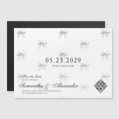 Bows & Wedings Vows Preppy Coquette Save the Date Magneteinladung (Vorne/Hinten)