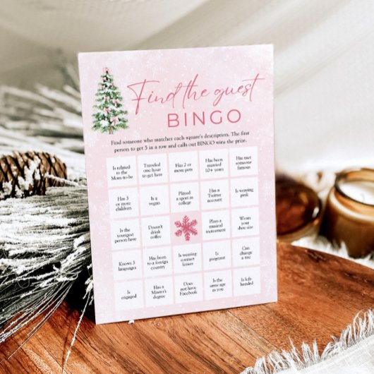 Bows Weihnachten Finden Sie die Bingo Baby Dusche Einladung