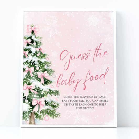 Bows Weihnachten Ratet die Baby Food Baby Dusche Poster